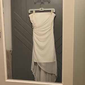 Glittery High Low Strapless Dress